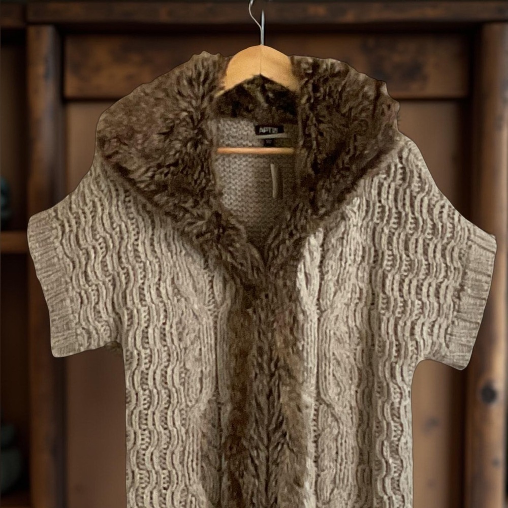 Apt. 9 Women's Cream and Brown Knit Cardigan - Picture 3 of 5